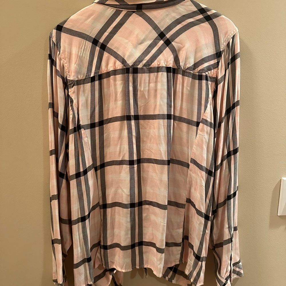 Torrid Pink Plaid Button Down Shirt - Picture 4 of 5